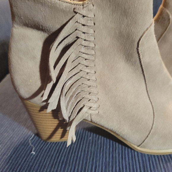 Leather suede Chunky  fringeboots y2k - Picture 6 of 9
